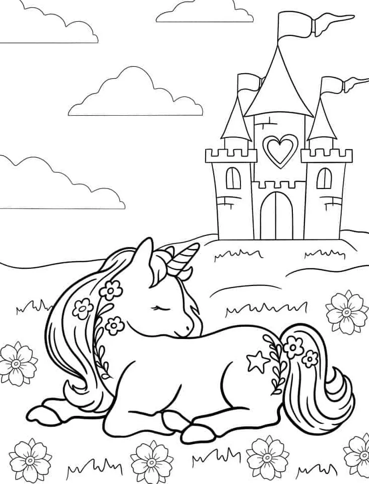 coloriage Licorne et decoupage 1