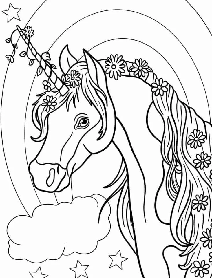 coloriage Licorne a imprimer gratuitement 1