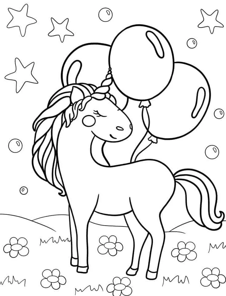 coloriage Licorne pour primaire 3