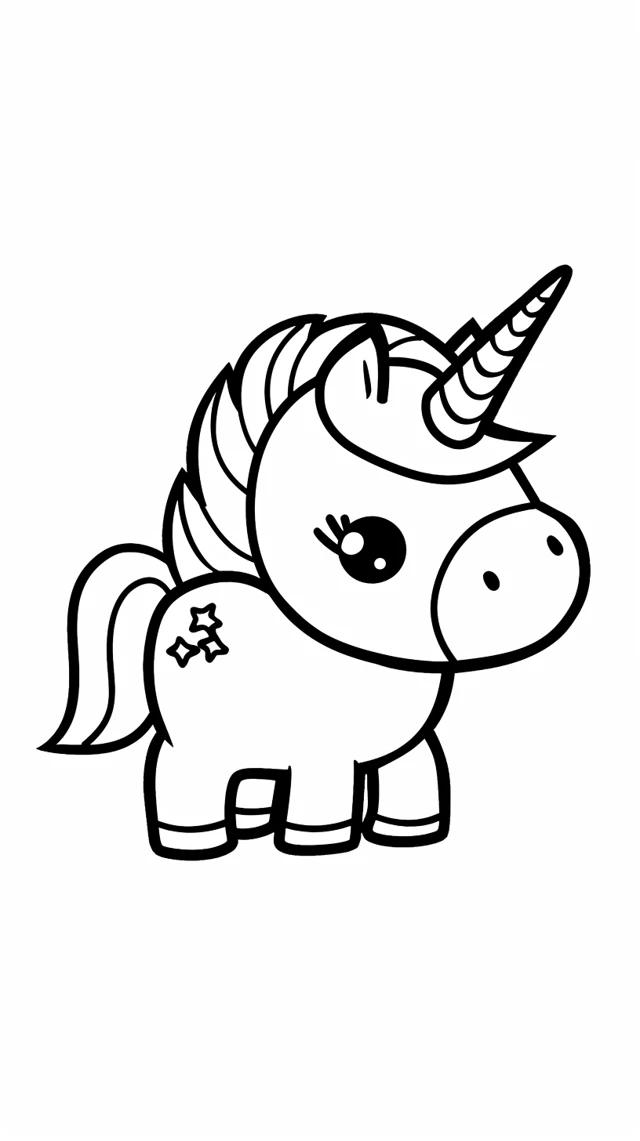 coloriage Licorne pour enfant de 3 ans