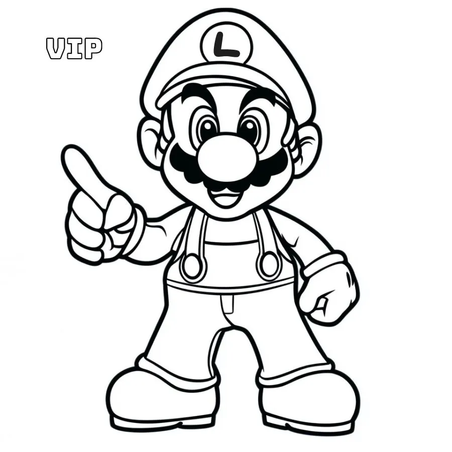 coloriage Luigi à imprimer pour enfant de 8 ans