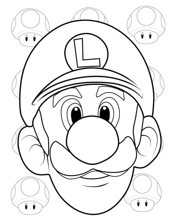 image de coloriage Luigi pour enfant