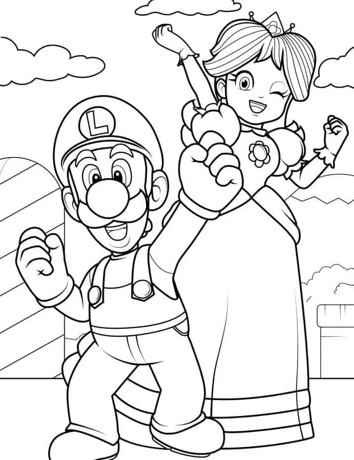 coloriage Luigi à imprimer pour enfant de 8 ans 1