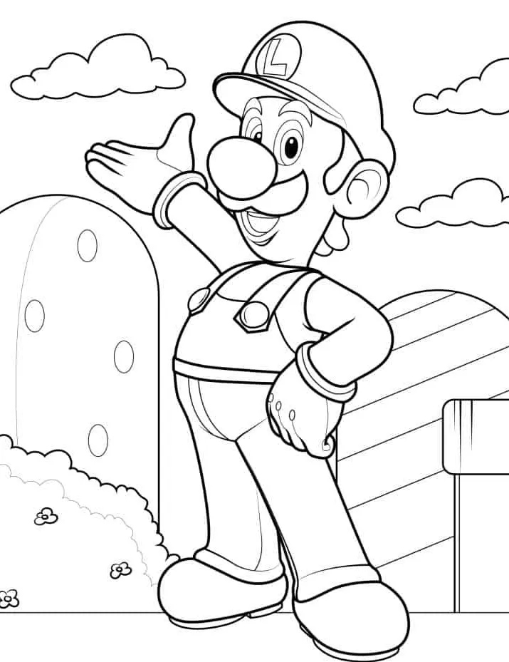 coloriage Luigi à imprimer pour enfant de 10 ans 2