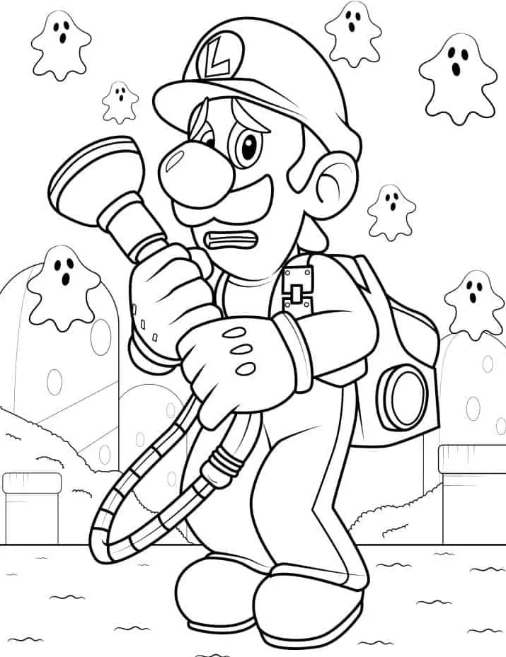 coloriage Luigi à imprimer pour enfant de 4 ans