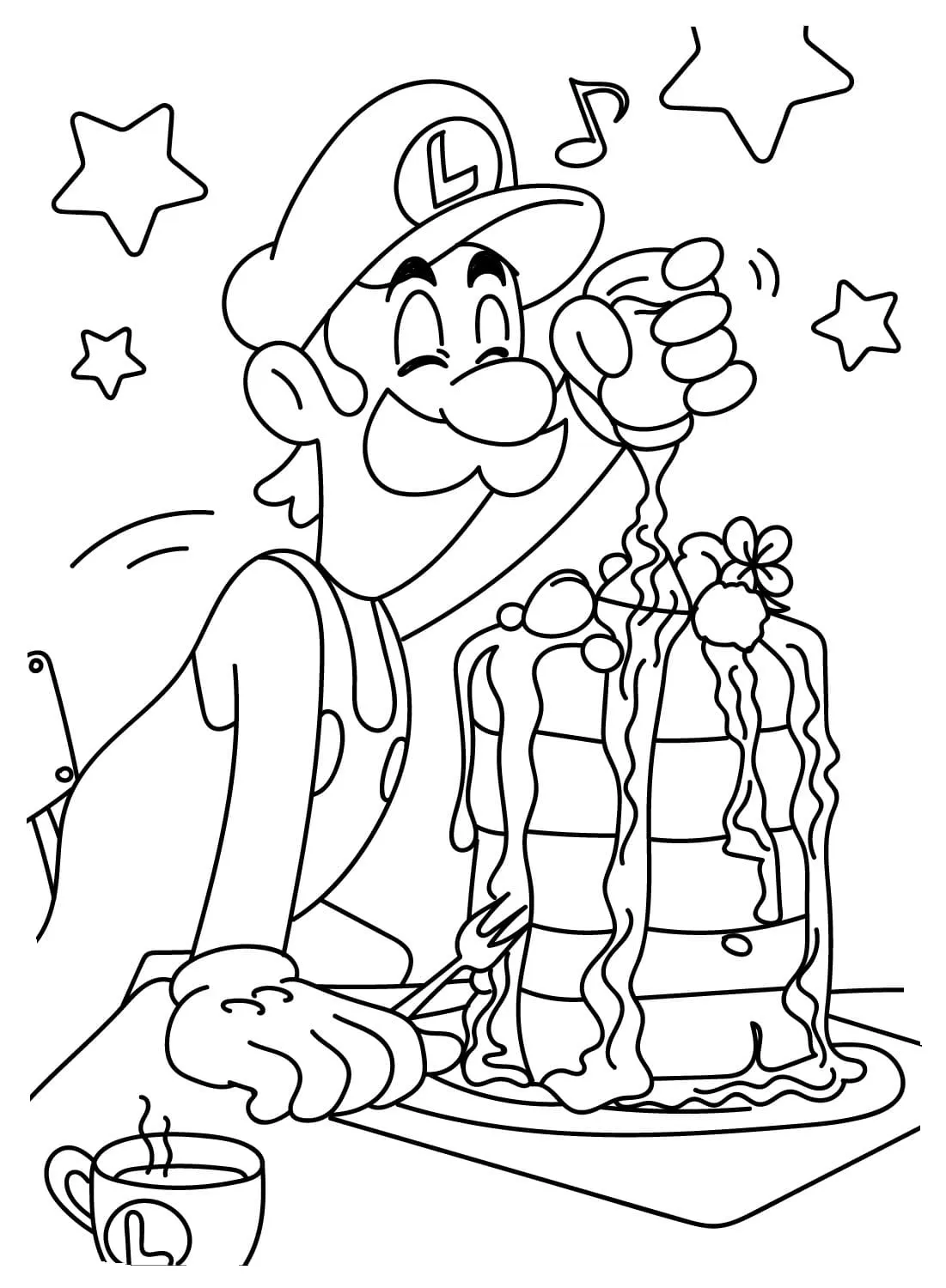 coloriage Luigi et dessin a imprimer