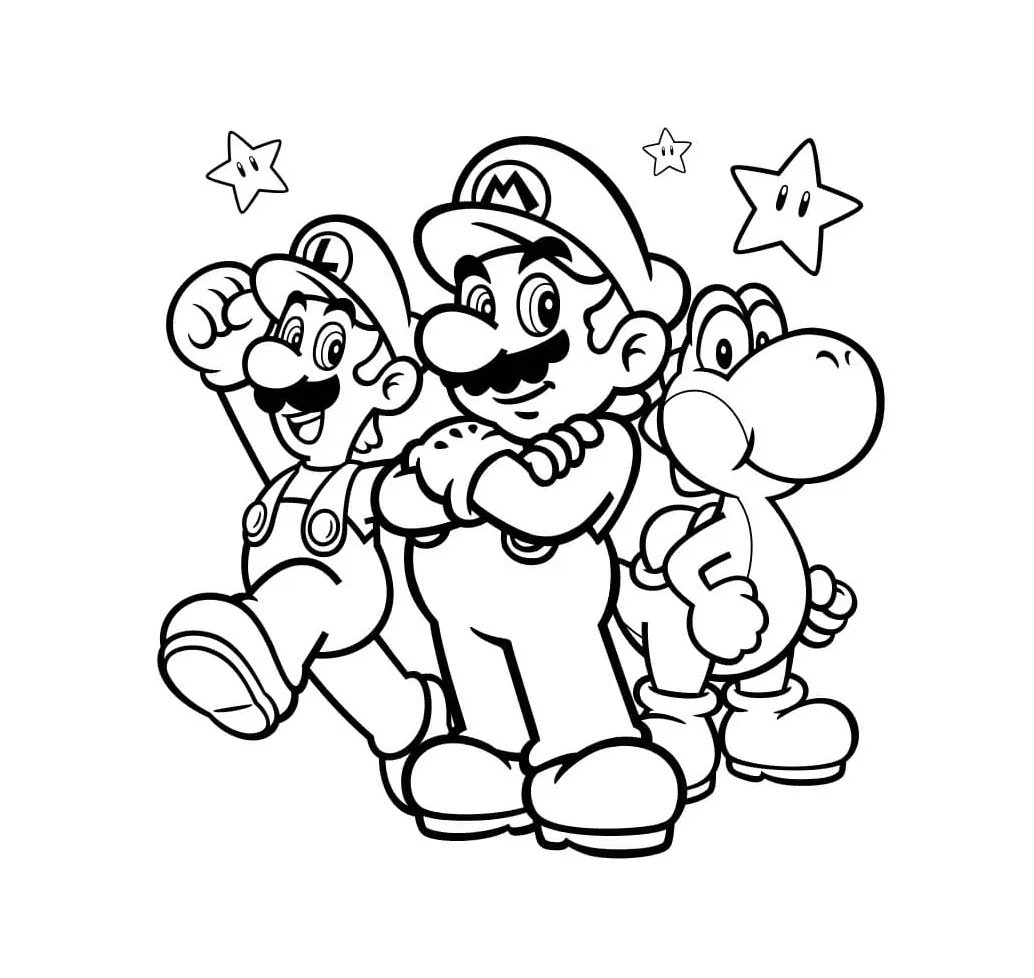 coloriage Luigi a colorier en ligne gratuitement 1