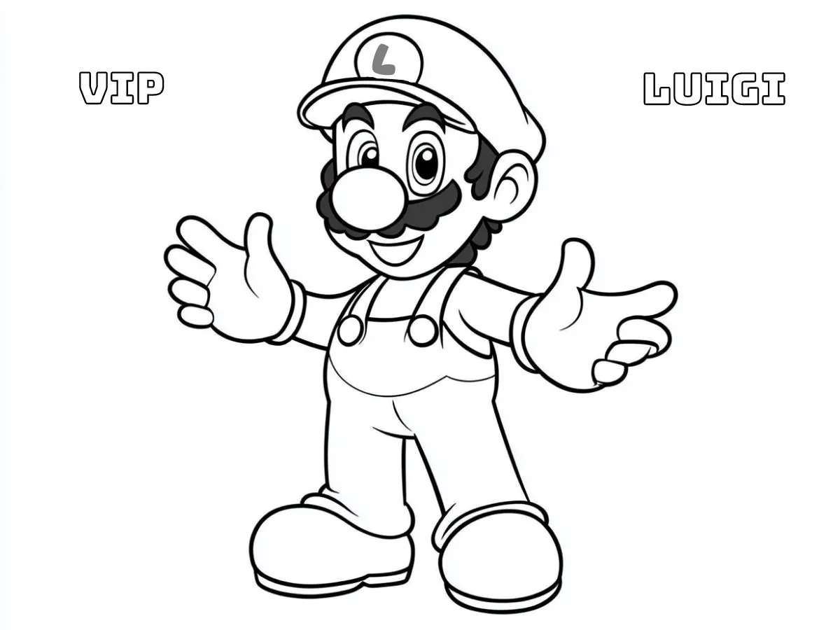 coloriage Luigi à imprimer pour enfant de 6 ans