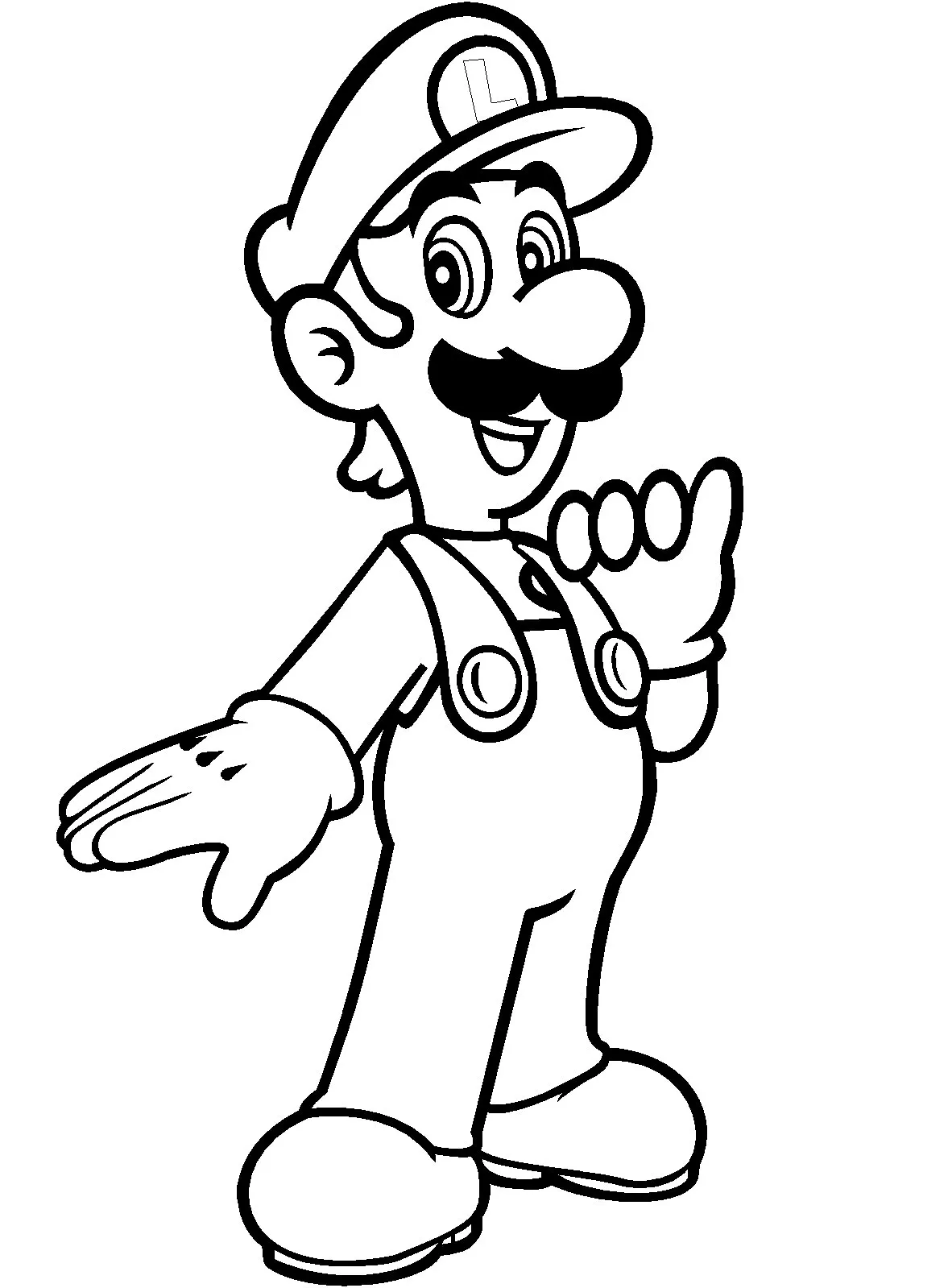 coloriage Luigi à imprimer pour enfant de 3 ans