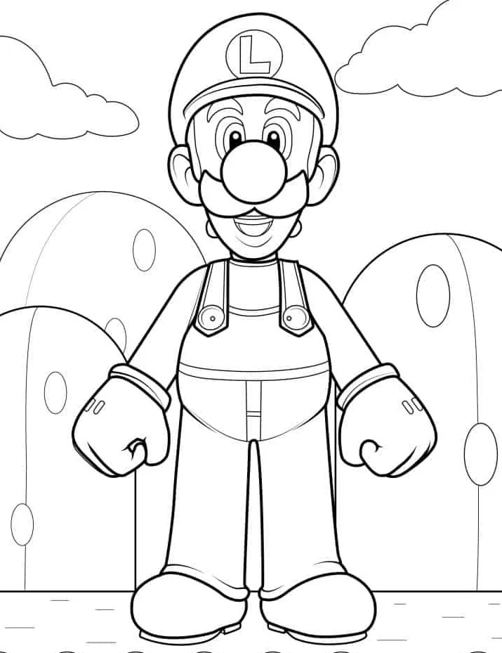 coloriage Luigi et découpage à imprimer