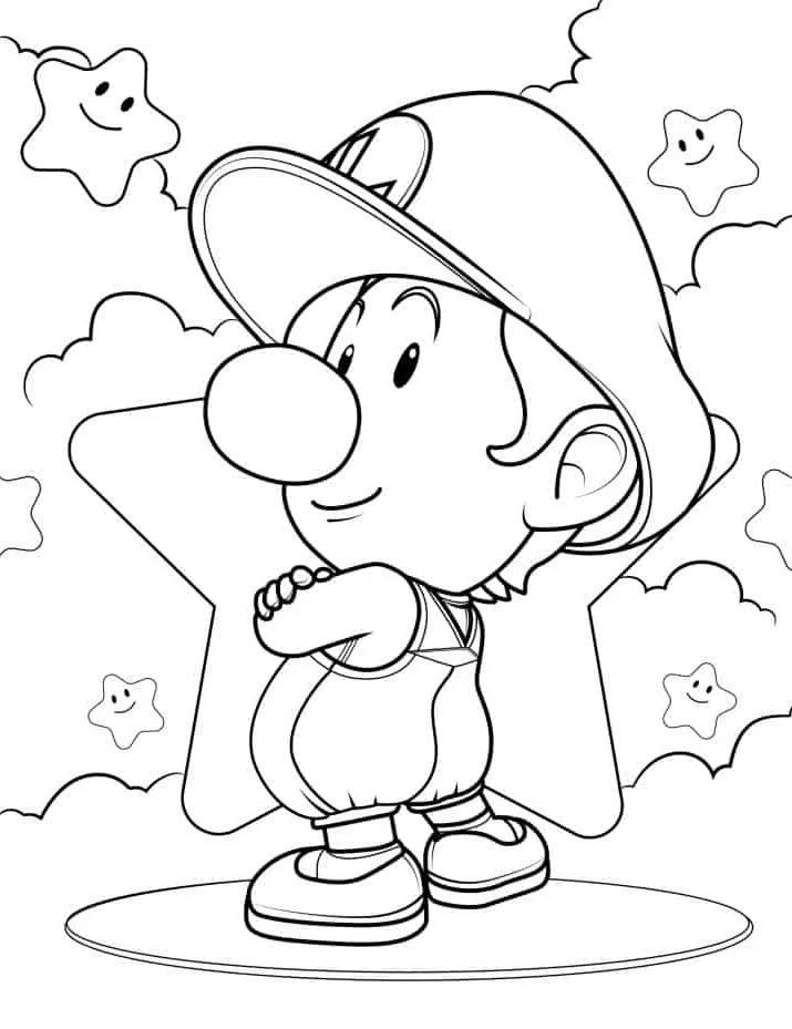 coloriage Luigi et decoupage 1