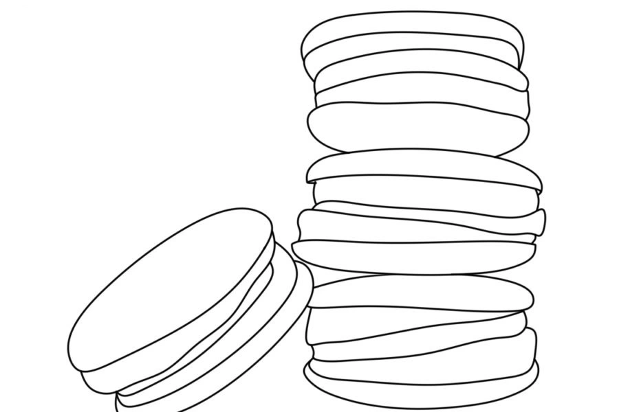 coloriage Macaron gratuit a imprimer