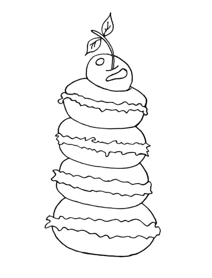 coloriage Macaron pour enfants a imprimer gratuit 1