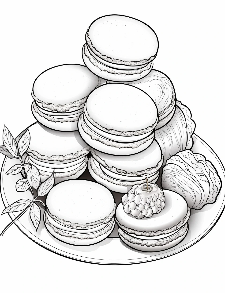 coloriage Macaron pour enfant a imprimer gratuit