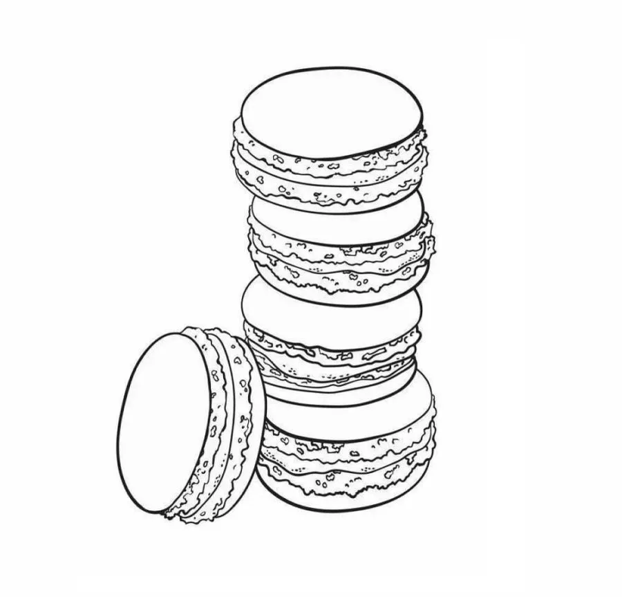 coloriage Macaron et decoupage