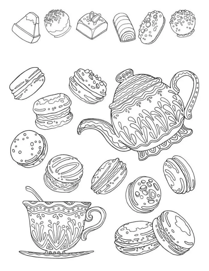 coloriage Macaron pour enfant de à imprimer