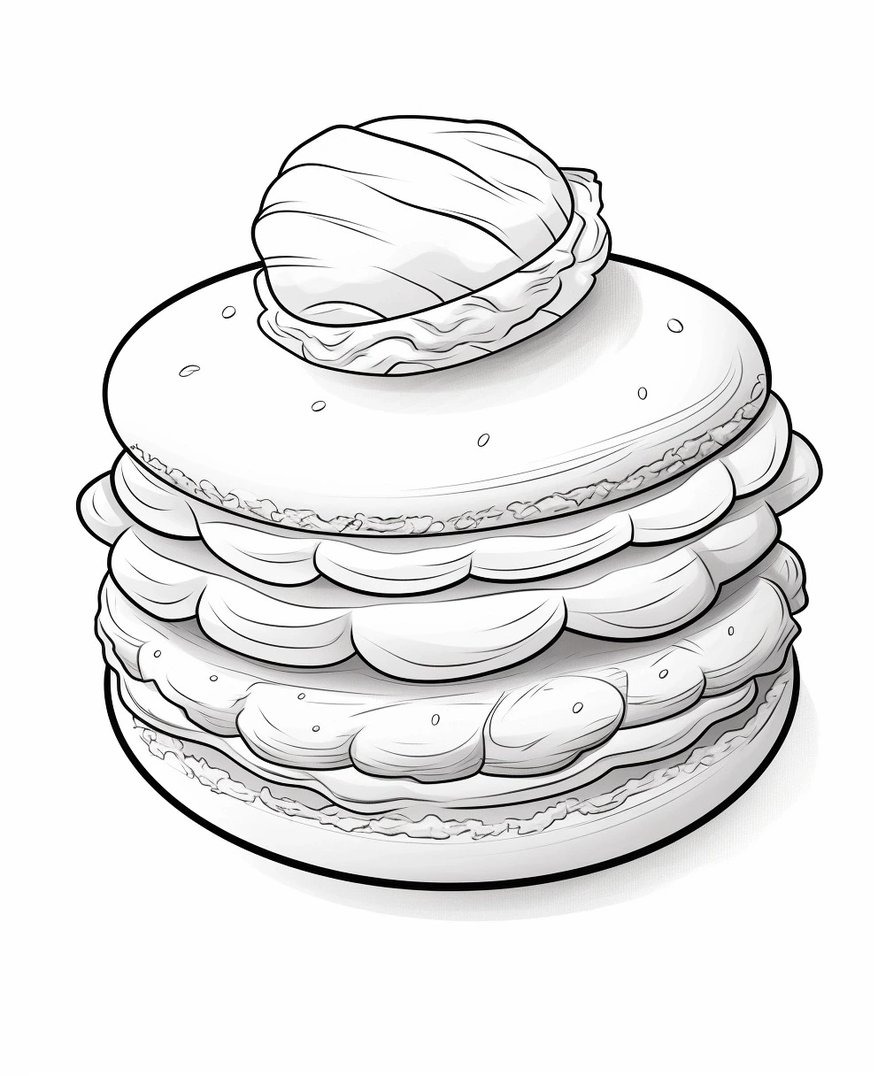 coloriage Macaron à imprimer pour enfant de 6 ans