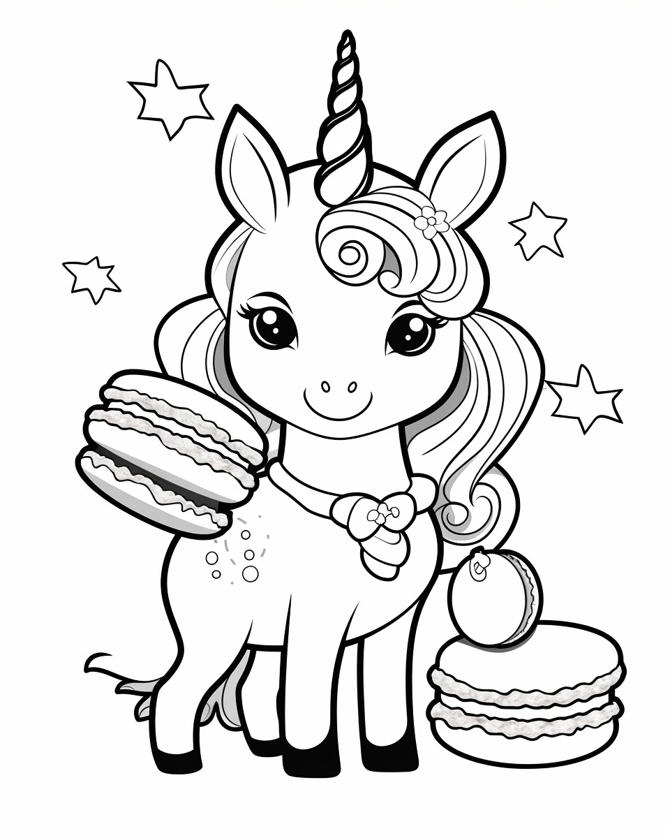 coloriage Macaron gratuit à imprimer 2