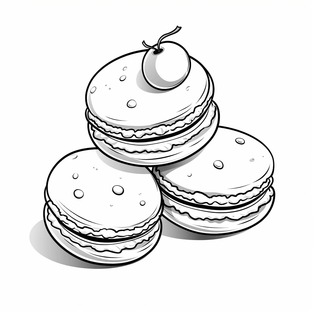 coloriage Macaron a colorier en ligne gratuitement