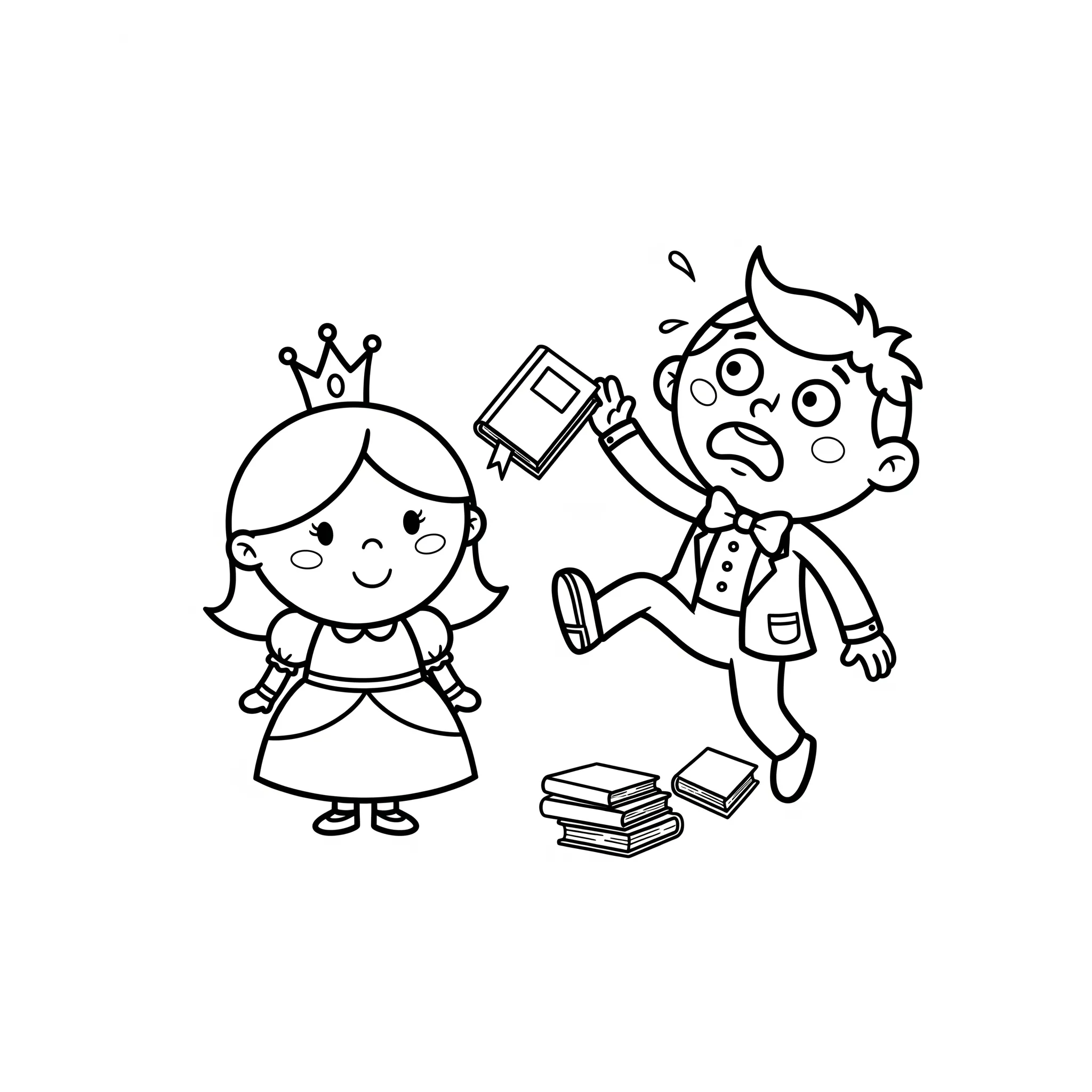 coloriage Madame Princesse et Monsieur Maladroit pour enfants