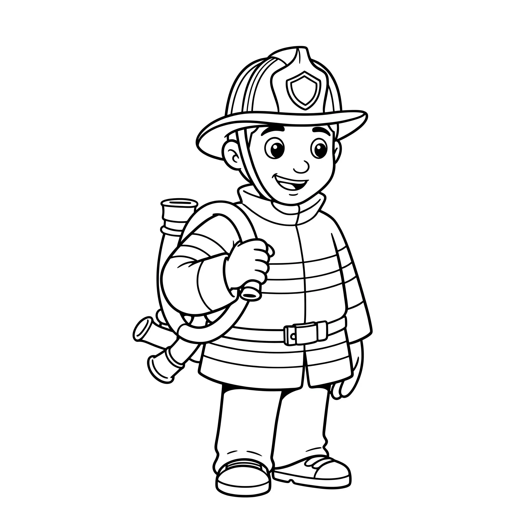 coloriage Marcus le pompier pour enfant de 7 ans