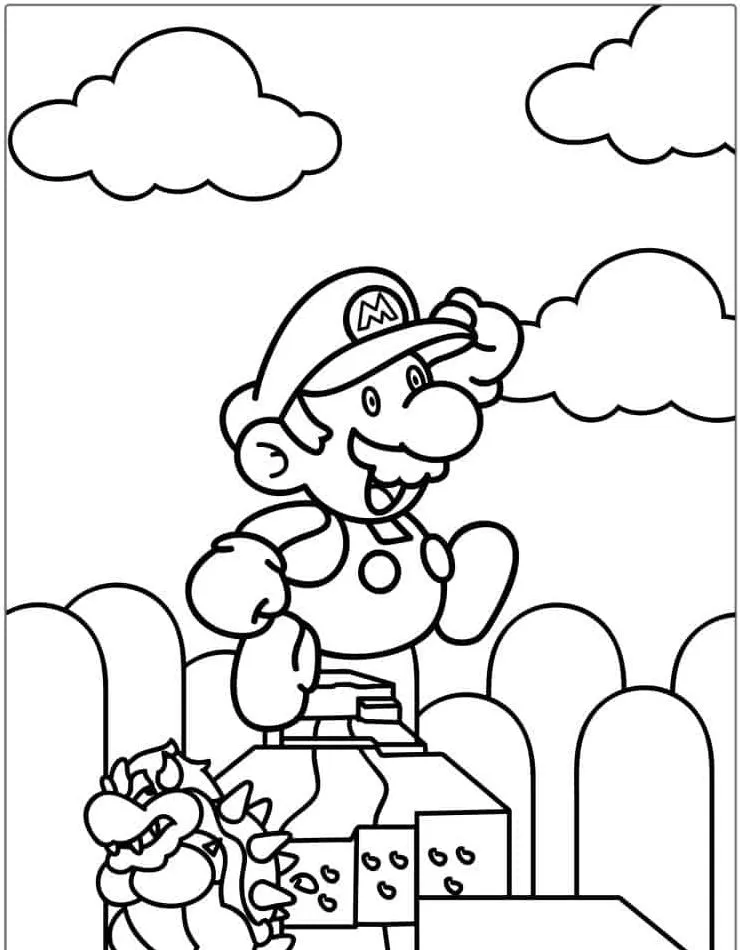 coloriage Mario gratuit pour enfants