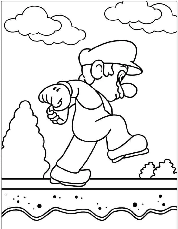 coloriage Mario à imprimer gratuitement 1