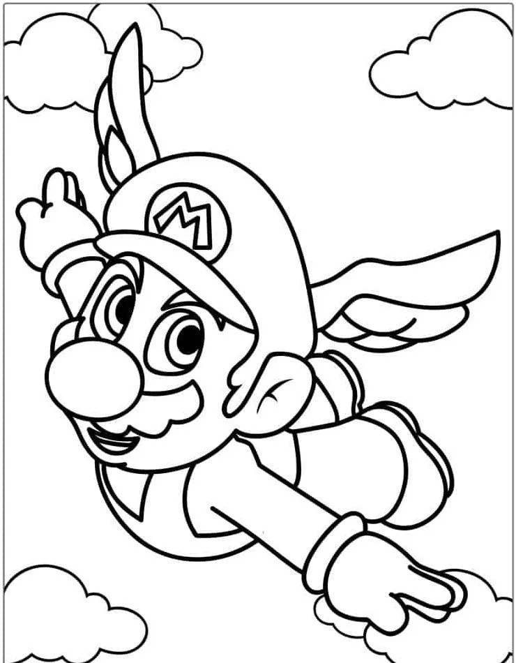 coloriage Mario d'enfant a imprimer