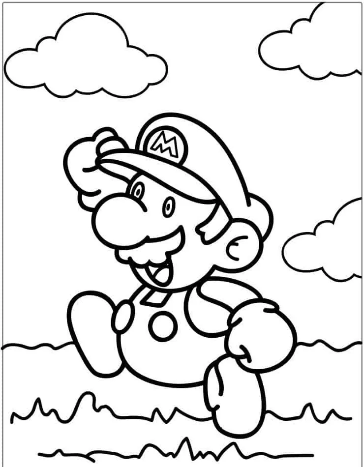 coloriage Mario et découpage à imprimer