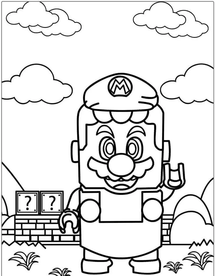 imprimer coloriage Mario 1