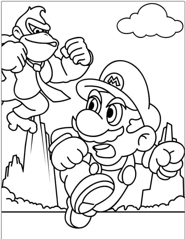 coloriage Mario pour enfants