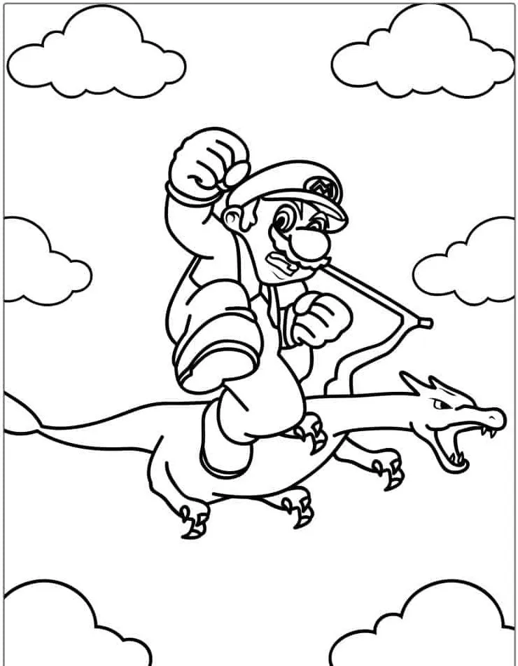 coloriage Mario pour enfants à imprimer