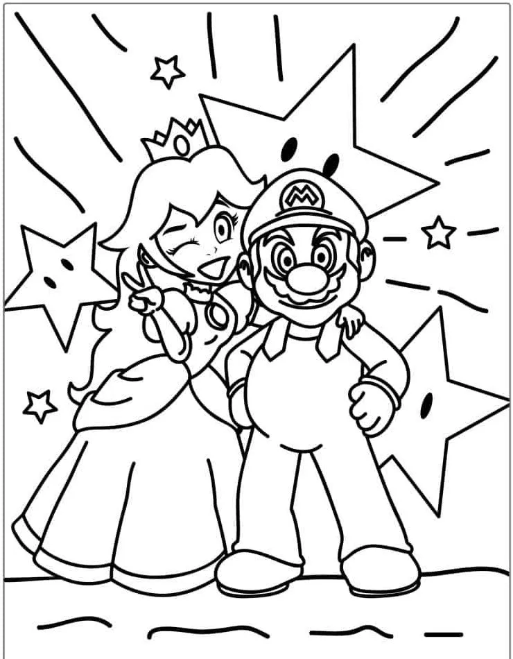 coloriage Mario gratuit pour enfants 1