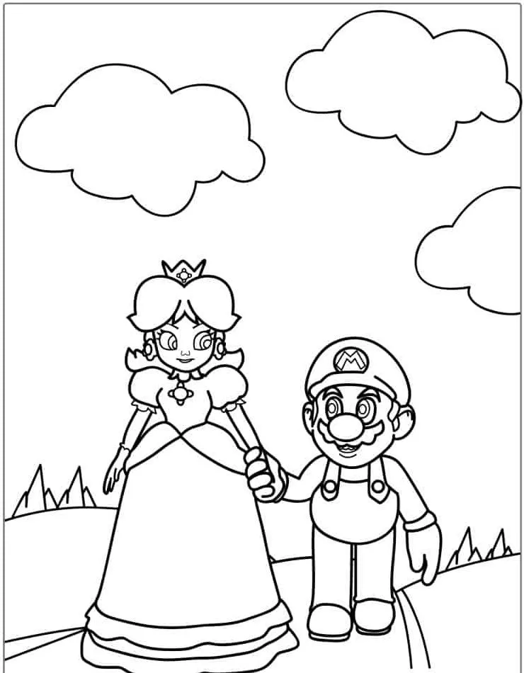 coloriage Mario et decoupage a imprimer gratuit