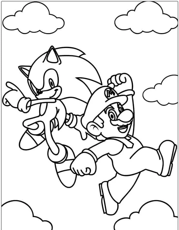 coloriage Mario gratuit pour enfants 2