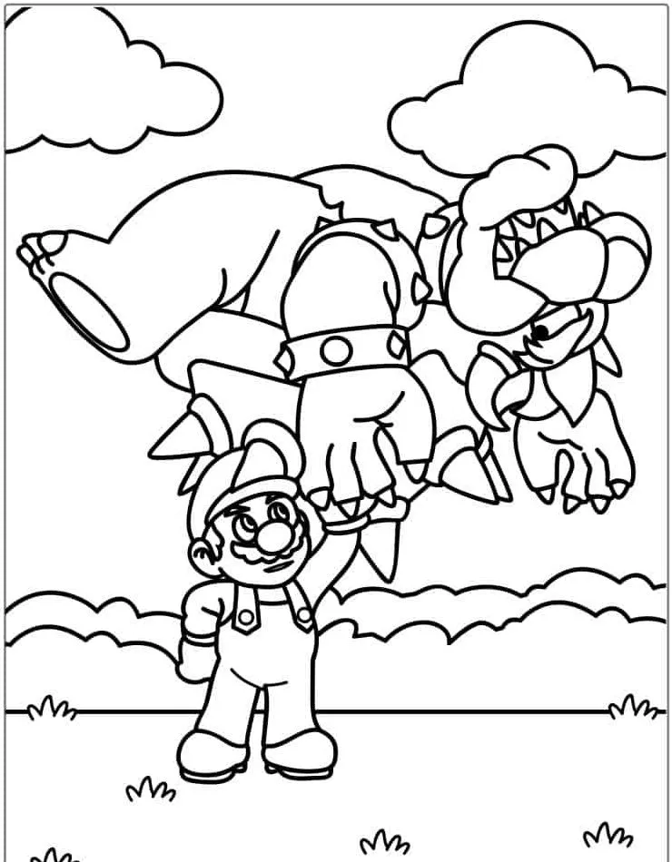 coloriage Mario à imprimer pour enfant de 12 ans