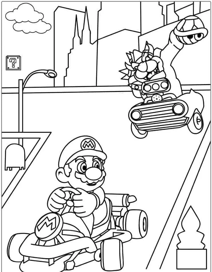 coloriage Mario et apprentissage 1