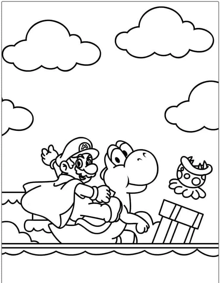 coloriage Mario gratuit a imprimer 1