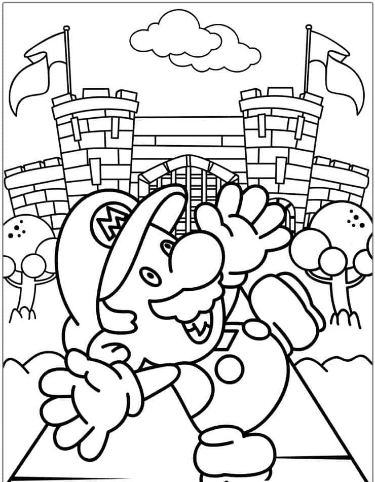 coloriage Mario pour enfants a imprimer gratuit