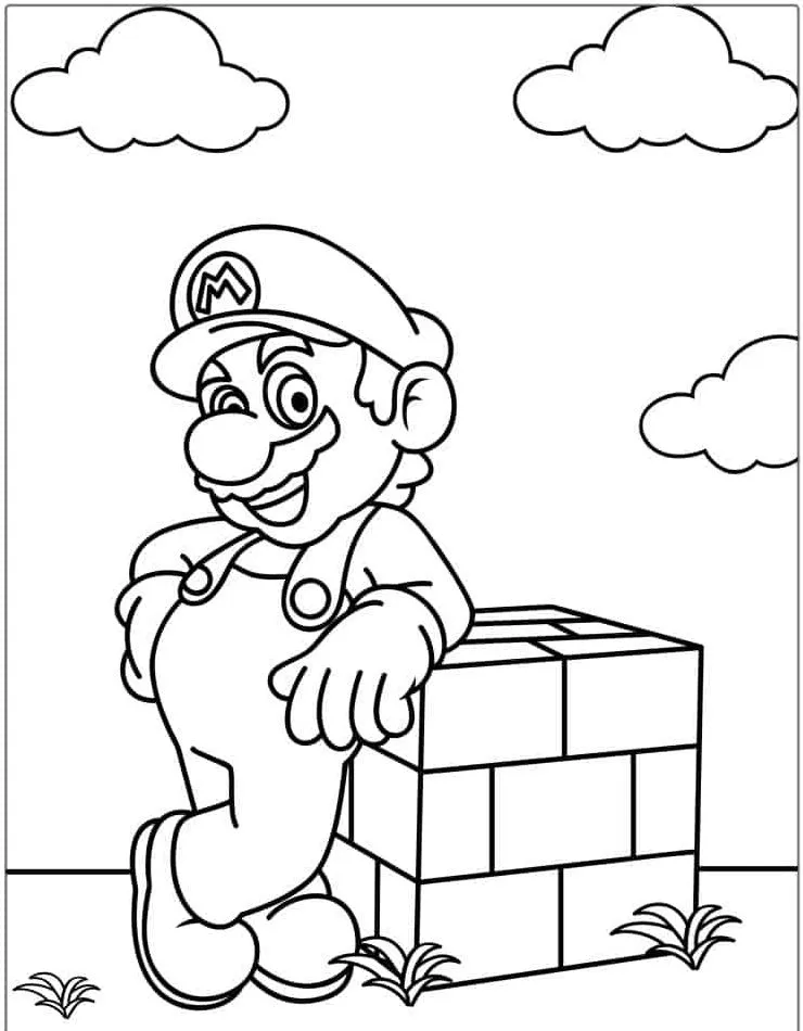 coloriage Mario pour enfant de 8 ans