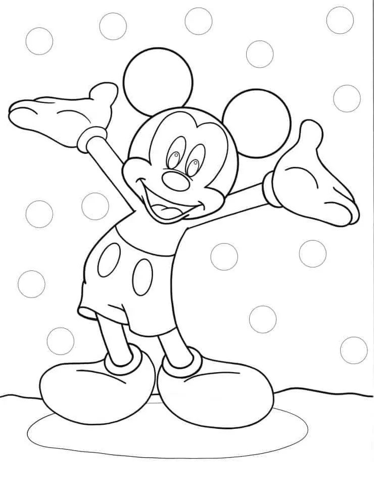 coloriage Mickey Mouse pour enfant de 8 ans