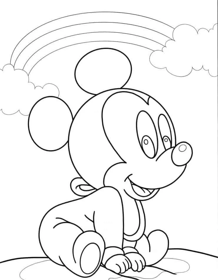 coloriage Mickey Mouse pour enfant de 3 ans