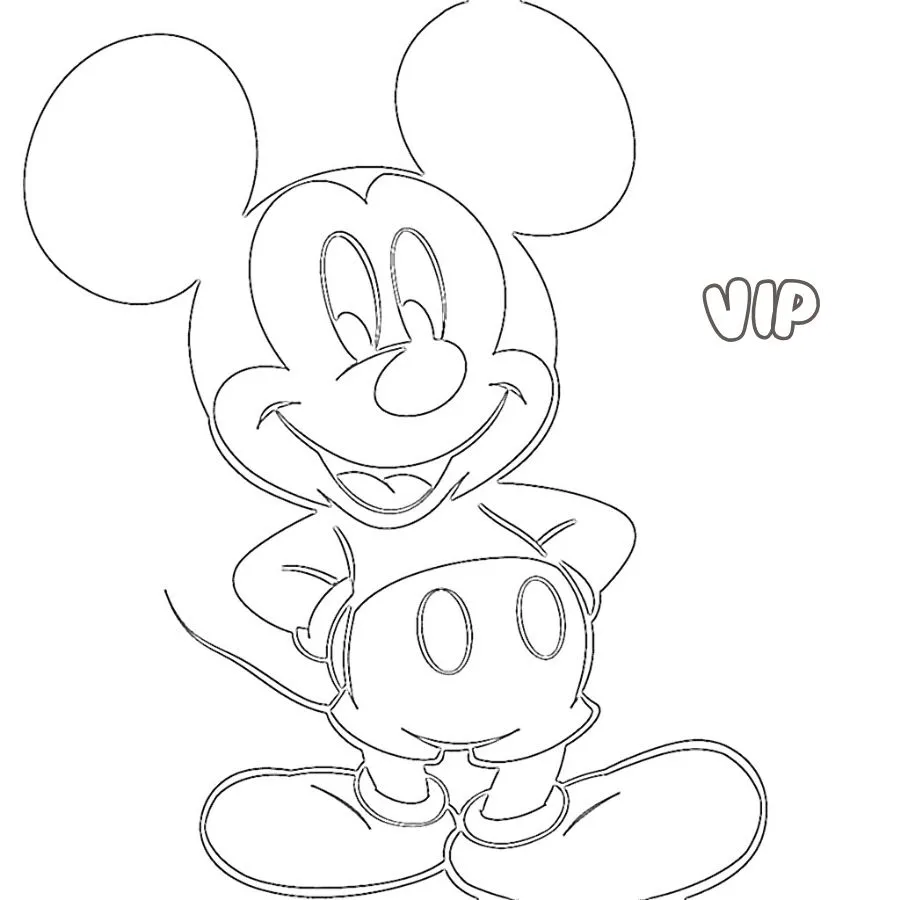 coloriage Mickey Mouse à imprimer pour enfant de 7 ans