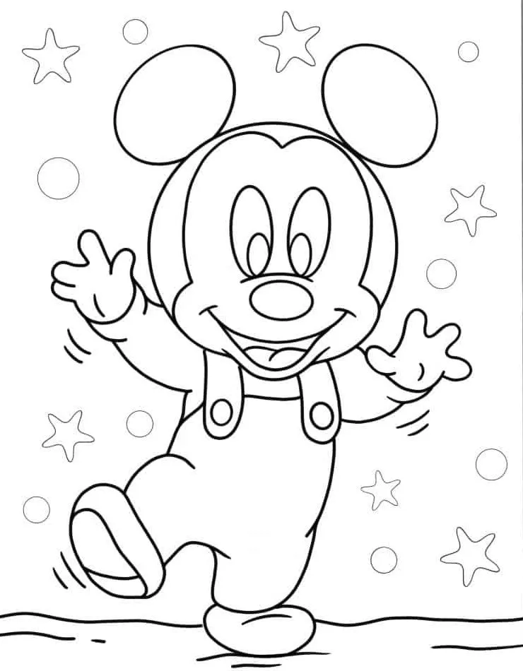 coloriage Mickey Mouse pour enfant de à imprimer