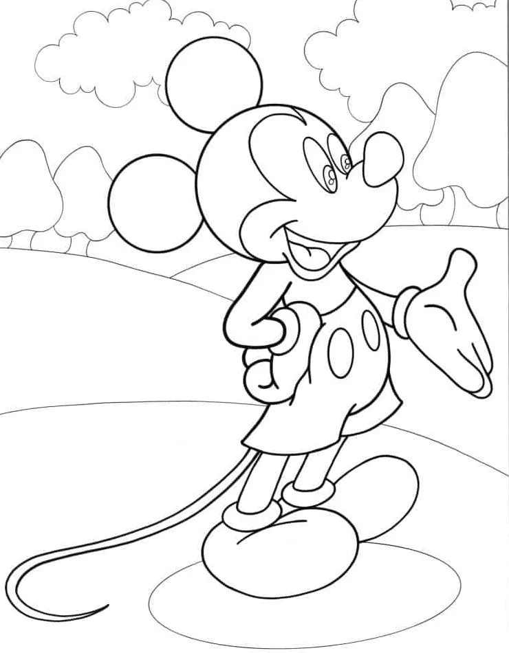 36+ Mickey Mouse para colorear Imprimible gratis para niños.