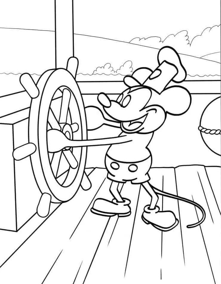 coloriage Mickey Mouse pour enfant de 6 ans