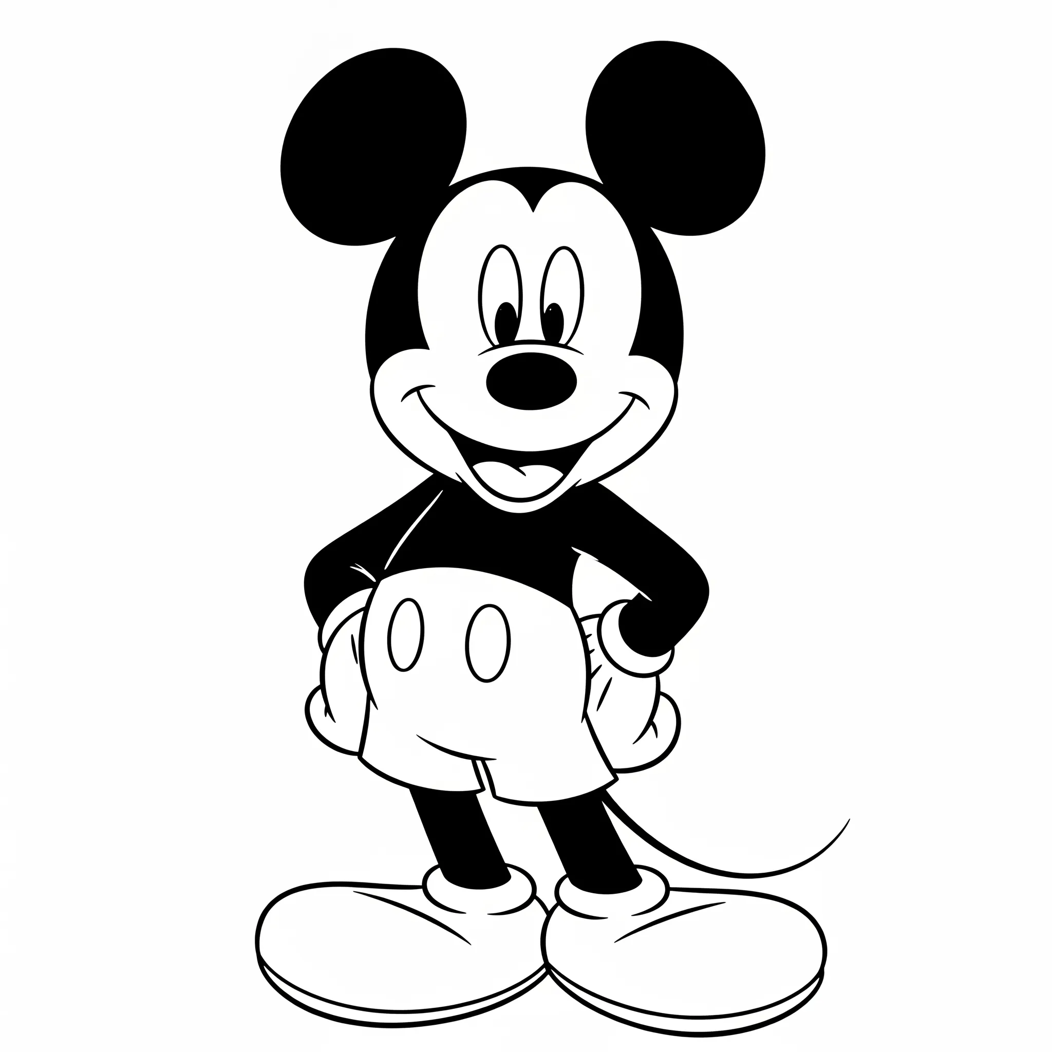 coloriage Mickey Souriant pour enfant de 4 ans