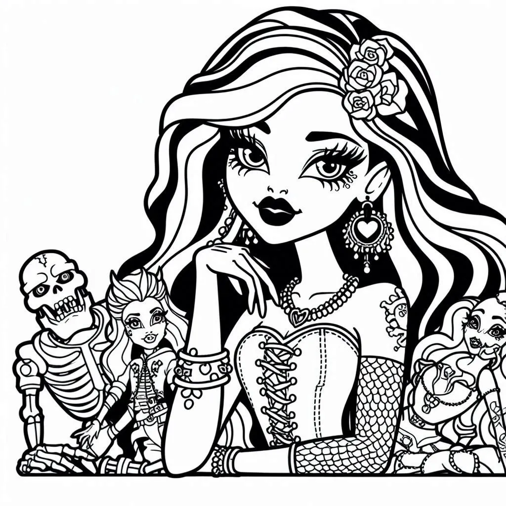 coloriage Monster High pour enfant de 5 ans