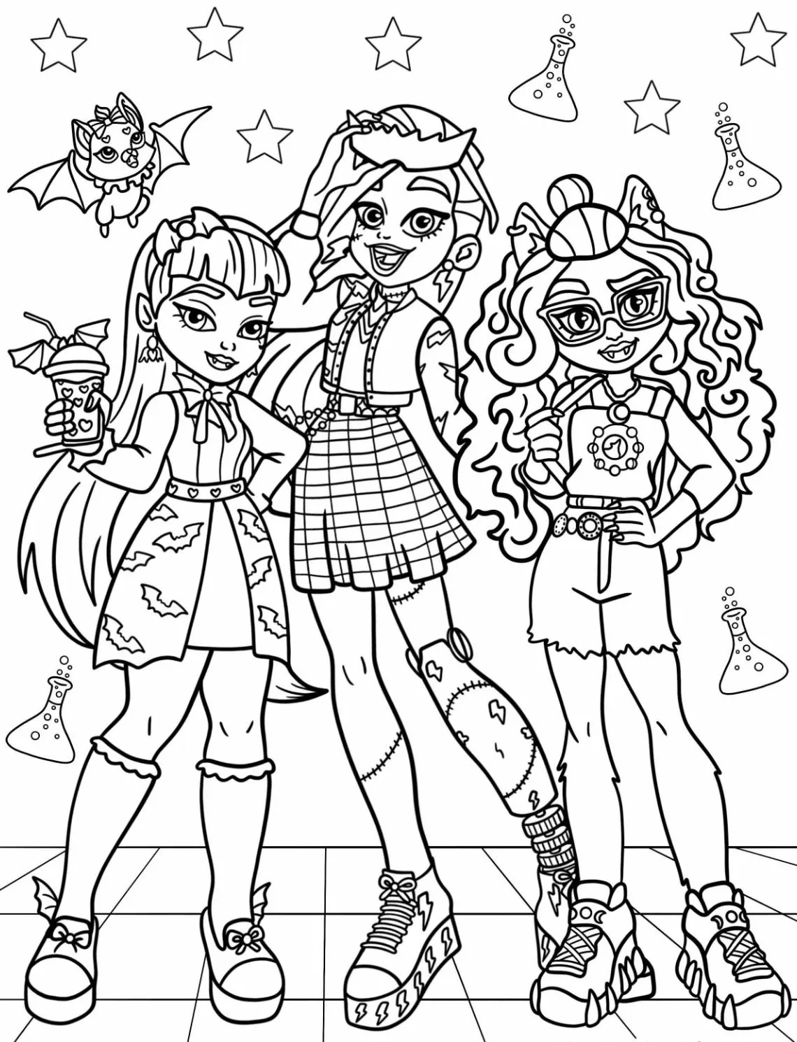 coloriage Monster High à imprimer pour enfant de 8 ans 1