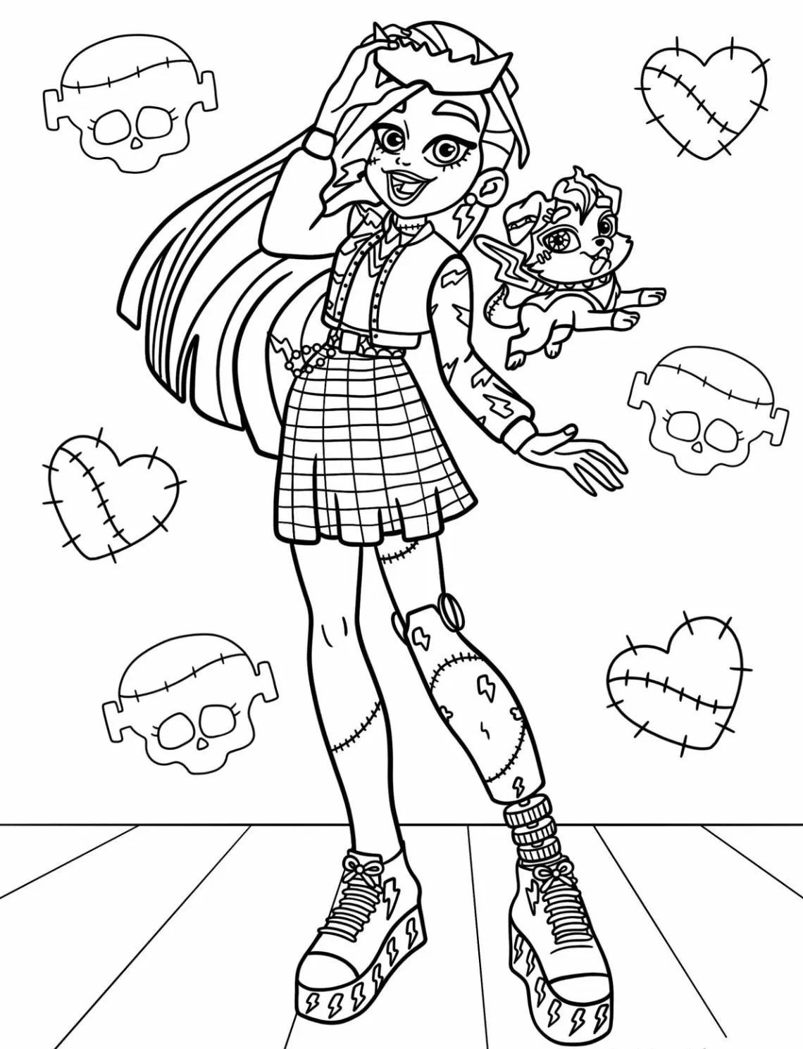 coloriage Monster High pour enfant de 8 ans